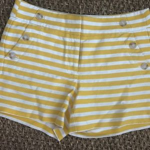EUC LOFT Yellow White Stripped Sailor Shorts 6
